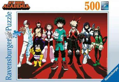 Superheros palapeli 500 palaa on Ravensburgerin My Hero Academia -sarjan anime-palapeli. Kuvittaja Kōhei Horikoshi.