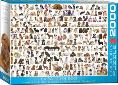 World of dogs palapeli 2000 palaa on kanadalaisen Eurographics Puzzlesin koirapalapeli