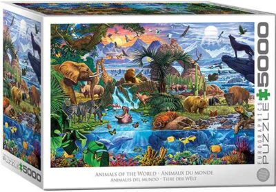 Animals of the world palapeli 5000 palaa on kanadalaisen palapelimerkki Eurographicsin valmistama eläinaiheinen palapeli. Steve Crispin kuvittamassa kuvassa maailman eläimet näyttäytyvä omissa elinympäristöissään.