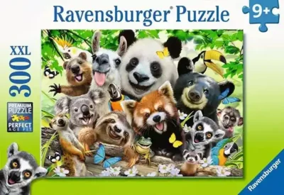 Wildlife selfie palapeli 300 palaa on Ravensburgerin XXL-koon palapeli, jossa on tavallista isommat palat.