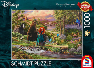 Disney Brave Merida palapeli 1000 palaa on Thomas Kinkade Studios kuvittama Disney-palapeli, jossa pääosassa Merida ja karhu.