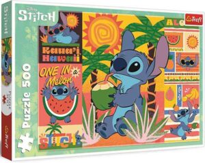 Summer Holidays with Stitch palapeli 500 palaa on värikäs Disney-palapeli, jossa Stitch lomailee.