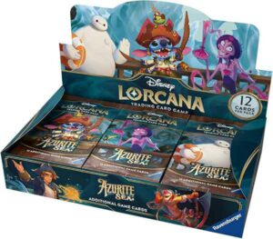 Lorcana Azurite Sea booster display: Disney Lorcana korttipeli Azurite Sea on strategiakorttipeli, jossa jokainen pelaaja tekee oman pakkansa ennen pelin alkua.