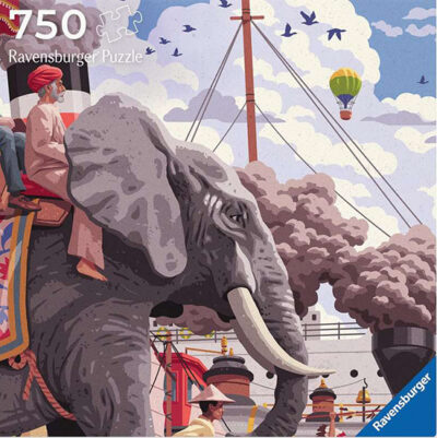 Around the world in 80 days palapeli 750 palaa on Ravensburgerin vuoden 2025 uutuus. Maailman ympäri 80 päivässä on Jules Vernen tarina, joka nyt myös palapelinä.