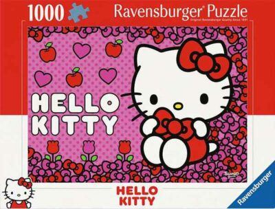 Hello Kitty palapeli 1000 palaa on Ravensburgerin vuoden 2025 uutuus. Hello Kitty 1000 palan palapeli kokoaa yhteen kaikki Hello Kittyn suloiset elementit.