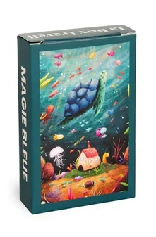 Trevell Blue Magic minipalapeli 99 palaa on ranskalaisen Trevellen minipalainen palapeli. Kuvassa kilpikonna uiskentelee turkoosissa vedessä kalojen kanssa.