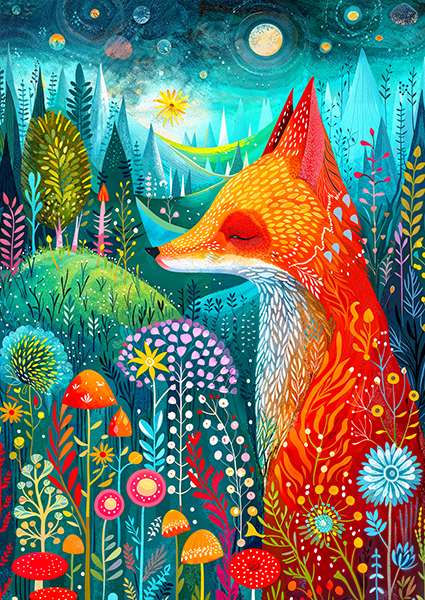 Blissful awakening -palapeli 1000 palaa on Enjoy Puzzlen suloinen kettupalapeli.