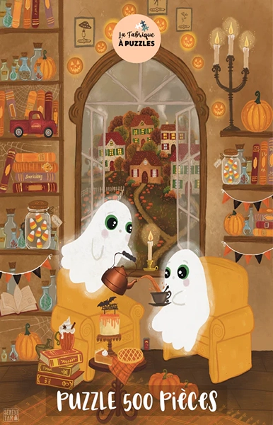 Mr Ghost Tea Time -palapeli 500 palaa on ranskalaisen La Fabrique a Puzzles limited edition kummituspalapeli. Kummitus-palapelin on kuvittanut Sérénitam.