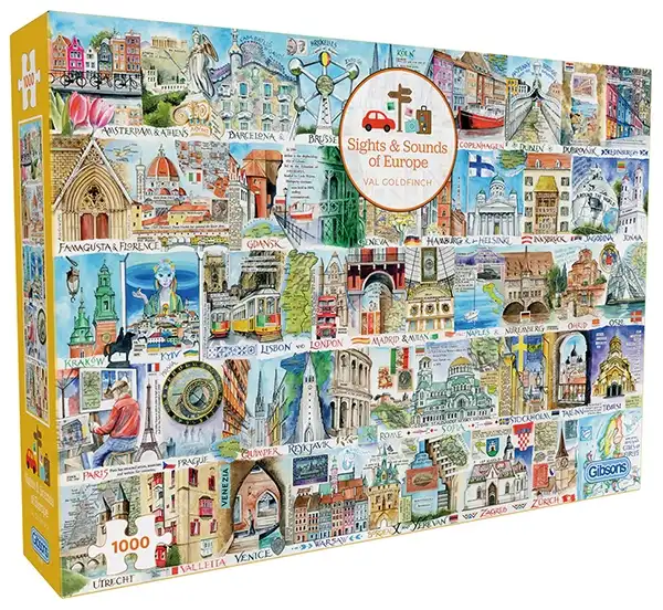 Gibsons Sights & Sounds of Europe palapeli 1000 palaa - Image 2