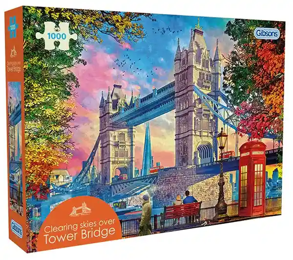 Clearing Skies Over Tower Bridge palapeli 1000 palaa on brittiläisen Gibsonsin maisemapalapeli Lontoosta.