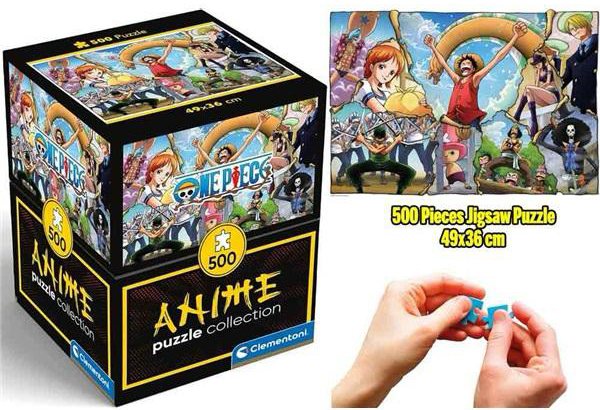 One Piece palapeli 500 palaa on Clementonin anime-sarjaa. Palapeli on pakattu kuution malliseen rasiaan.