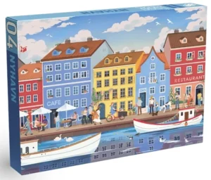 Penny Puzzle Nyhavn palapeli 1000 palaa on tanskalaisen palapelimerkki Penny Puzzlen valmistama. Nyhavn-palapelissä pääset matkalle Kööpenhaminaan. Ihanan palapelin on kuvittanut Nicolle Lalonde.