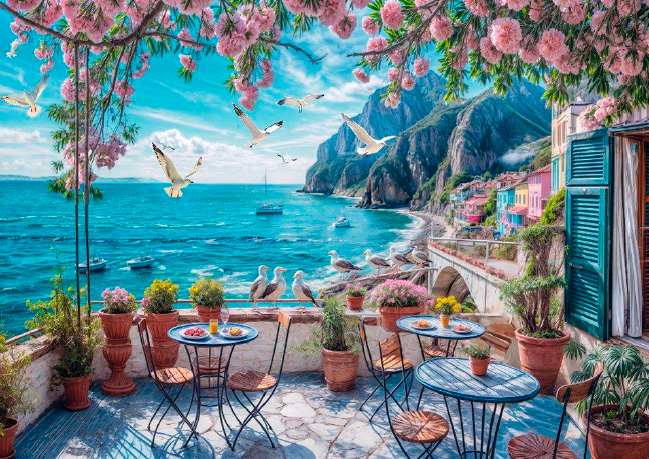 Schmidt Seaside terrace palapeli 1000 palaa on saksalaisen Schmidtin maisemapalapeli.