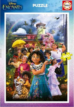 Disney Encanto palapeli 500 palaa on Educan Disney-aiheinen, värikäs palapeli.  