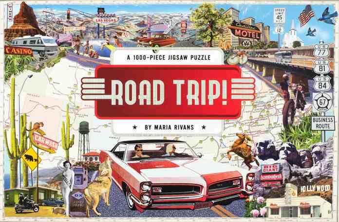 Road trip palapeli 1000 palaa on Skittledogin nostalginen road trip- matka halki Amerikan.