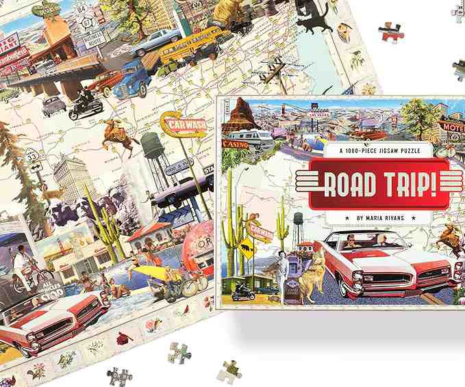 Road trip palapeli 1000 palaa on Skittledogin nostalginen road tip -matka halki Amerikan.