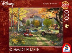 Disney The Fox and the Hound palapeli 1000 palaa on Topi ja Tessu -palapeli. Kuvitus Thomas Kinkade Studios