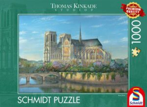 Notre Dame palapeli 1000 palaa on Nanette Kinkaden (Thomas Kinkade Studios) kuvittama.