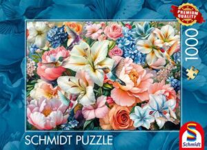 Flowers in pastel palapeli 1000 palaa on Schmidt Spielen kukkapalapeli.