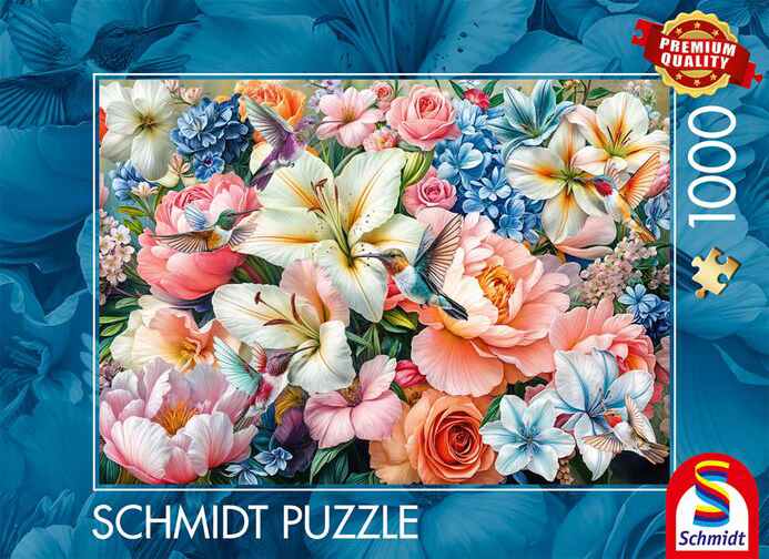 Flowers in pastel palapeli 1000 palaa on Schmidt Spielen kukkapalapeli.