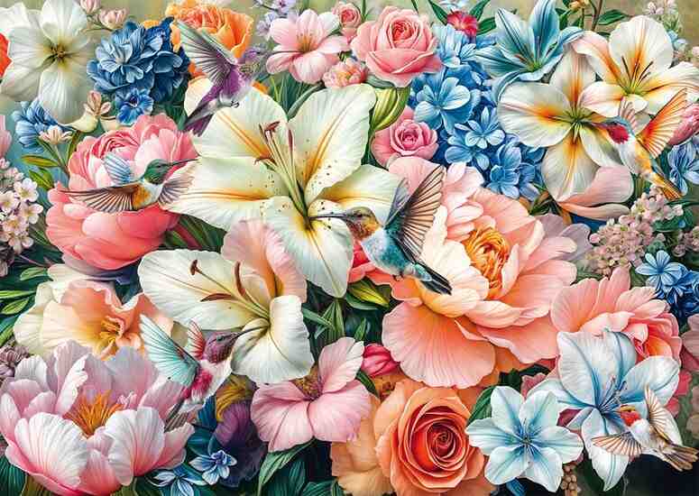 Schmidt Flowers in pastel palapeli 1000 palaa - Image 2