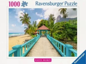 Colorful Bridge in Malaysia palapeli 1000 palaa on Ravensburgerin Beautiful Walkways -sarjaa. Malesialaisen maiseman on valokuvannut Stefan Hefele maisema palapeli