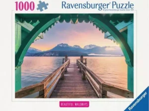 Footbridge at Lac d'Annecy France palapeli 1000 palaa on Ravensburgerin Beautiful Walkways -sarjaa. maisema palapeli Ranska