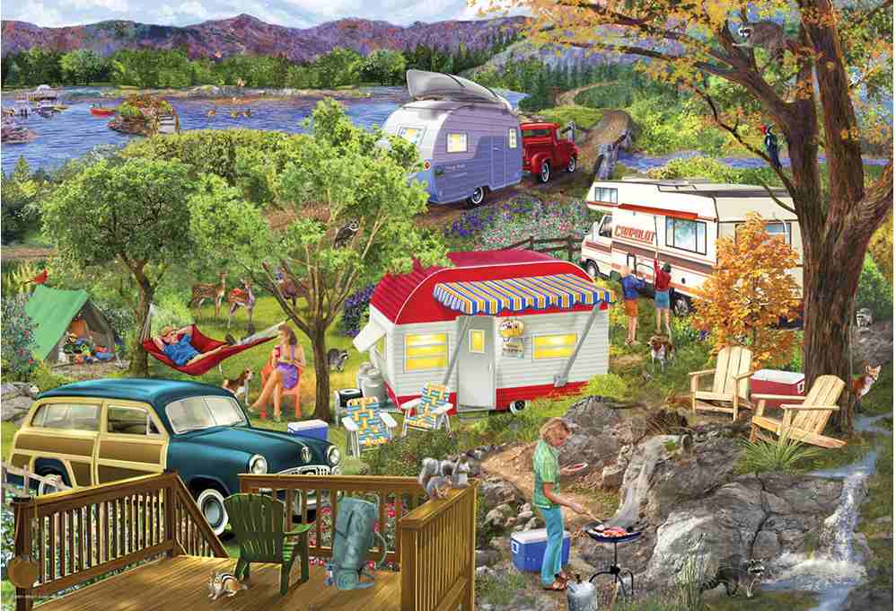 Camping Trailer palapeli peltirasiassa on Eurographicsin 550 palan palapeli