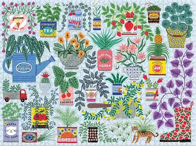 Galison Planter Perfection palapeli 1000 palaa rentouttaviin palapelihetkiin, Pieni Harrastepuoti