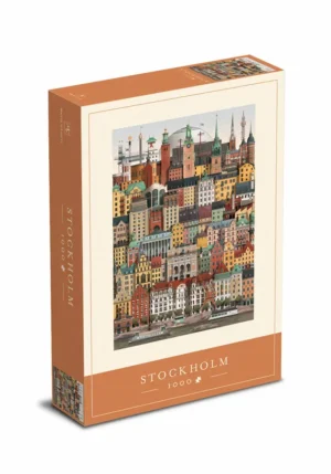 Martin Schwartz: Stockholm palapeli 1000 palaa on kuvittajan yksityiskohtainen Tukholma kaupunkipalapeli.