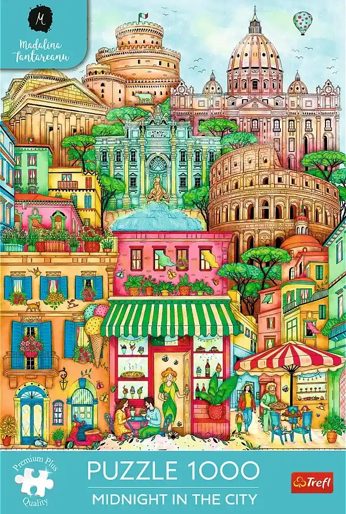 Midnight in Rome palapeli 1000 palaa on värikäs kaupunkikuva Roomasta.