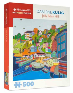 Darlene Kulig: Jelly Bean Hill palapeli 500 palaa on Pomegranaten taidepalapeli ja värikäs maisemapalapeli