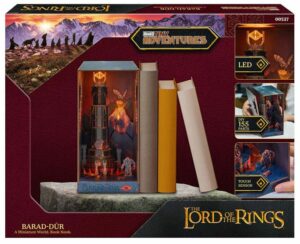 Book Nook Taru Sormusten Herrasta Barad-Dûr Tiny Adventures 3D-pienoismaailma, jossa on 155 osaa ja LED-valot.