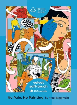 No pain, no painting palapeli 500 palaa on Trefl'n soft touch palapeli, jonka on kuvittanut Anna Rupprecht.