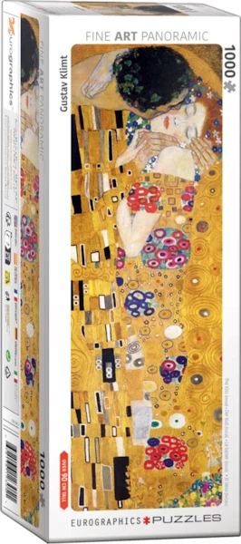 The Kiss palapeli on Eurographicsin 1000 palan panoraamapalapeli, joka pohjautuu Gustav Klimtin yhteen tunnetuimmista ja rakastetuimmista teoksista. taidepalapeli