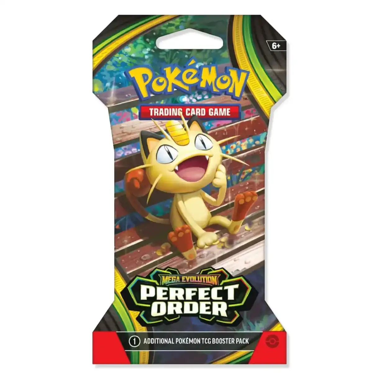Pokémon TCG: Mega Evolution – Perfect Order Sleeved Booster Pack on yksittäinen Pokémon‑keräilykorttipelin boosteripakkaus